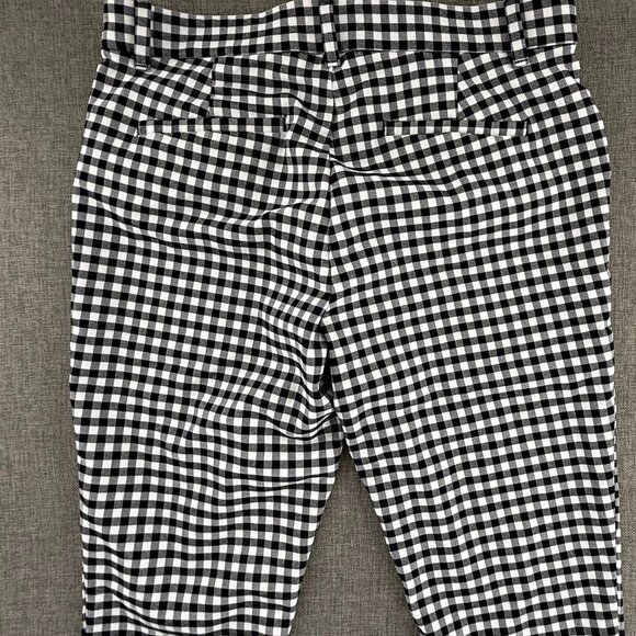 GAP Signature Skinny Ankle Pants Navy & White Plaid Size 8 Mid Rise Viscose Blen - Picture 14 of 15